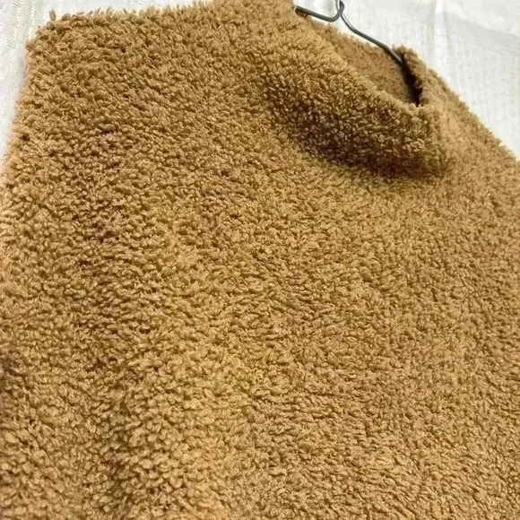 Vince Teddy Bear Wool Cashmere blend Oversized Cozy Comfy Funnel neck Sweater L - Picture 7 of 12